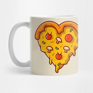 Love Pizza Cartoon Illustration Mug